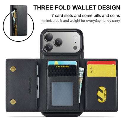 DG.MING M5 Series Zip RFID Multi Card Detachable Leather Phone Case