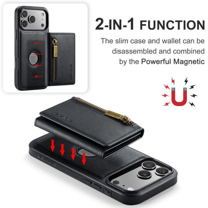DG.MING M5 Series Zip RFID Multi Card Detachable Leather Phone Case