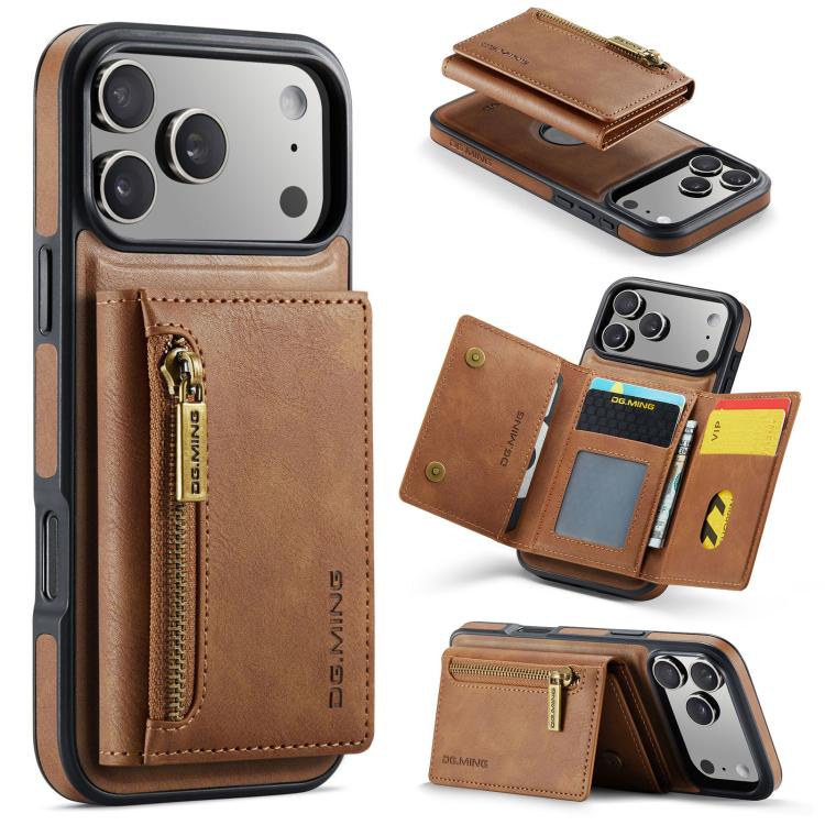 DG.MING M5 Series Zip RFID Multi Card Detachable Leather Phone Case