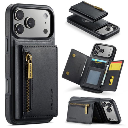 DG.MING M5 Series Zip RFID Multi Card Detachable Leather Phone Case