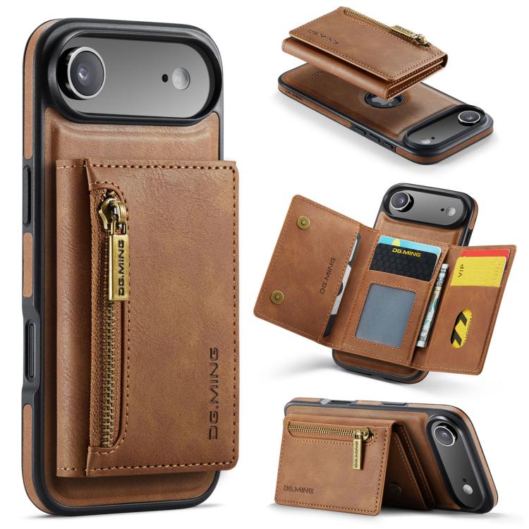 DG.MING M5 Series Zip RFID Multi Card Detachable Leather Phone Case