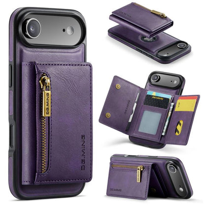 DG.MING M5 Series Zip RFID Multi Card Detachable Leather Phone Case
