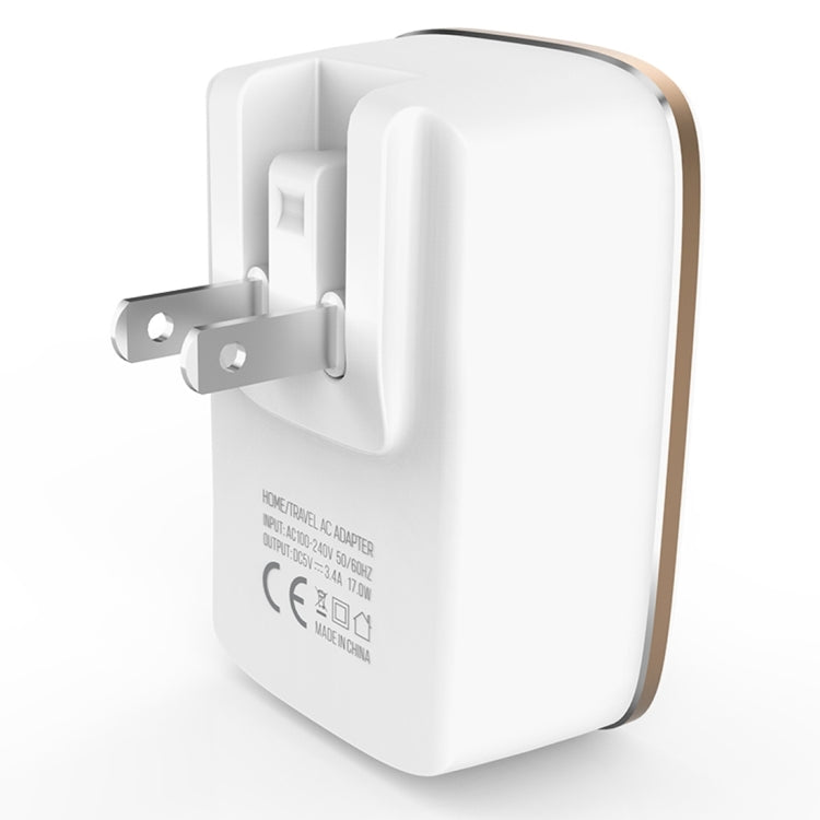 LDNIO A3304 17W 3 USB Interfaces Travel Charger Mobile Phone Charger,, US Plug, EU Plug, UK Plug�...