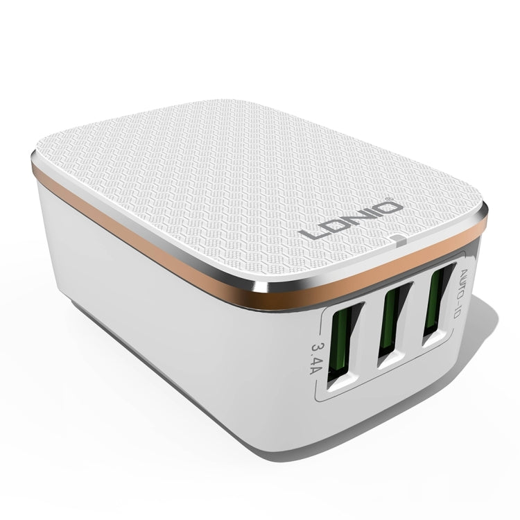 LDNIO A3304 17W 3 USB Interfaces Travel Charger Mobile Phone Charger,, US Plug, EU Plug, UK Plug�...