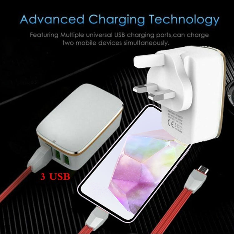 LDNIO A3304 17W 3 USB Interfaces Travel Charger Mobile Phone Charger,, US Plug, EU Plug, UK Plug�...