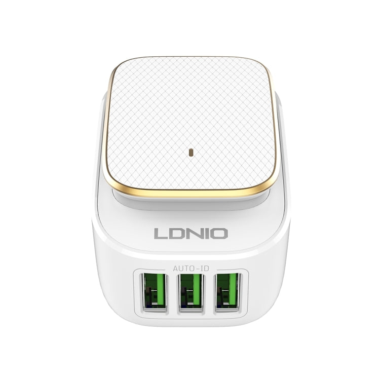 LDNIO A3305 3.4A 3 USB Interfaces Travel Charger Mobile Phone Charger, Support Touch LED Night Li...