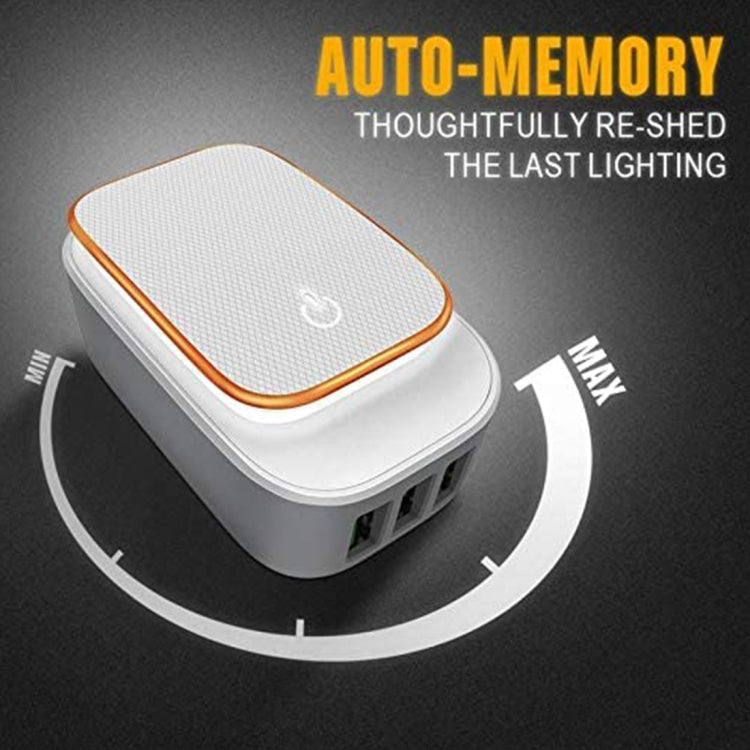 LDNIO A3305 3.4A 3 USB Interfaces Travel Charger Mobile Phone Charger, Support Touch LED Night Li...