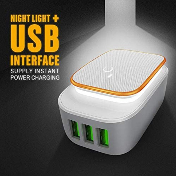 LDNIO A3305 3.4A 3 USB Interfaces Travel Charger Mobile Phone Charger, Support Touch LED Night Li...