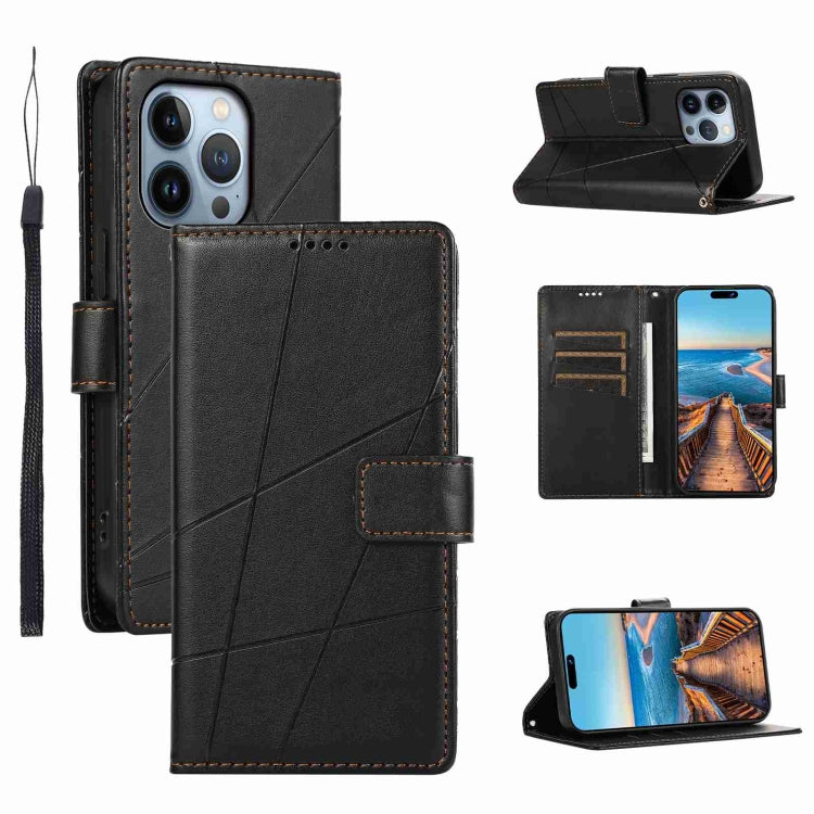 PU Genuine Leather Texture Embossed Line Phone Case