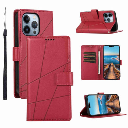 PU Genuine Leather Texture Embossed Line Phone Case