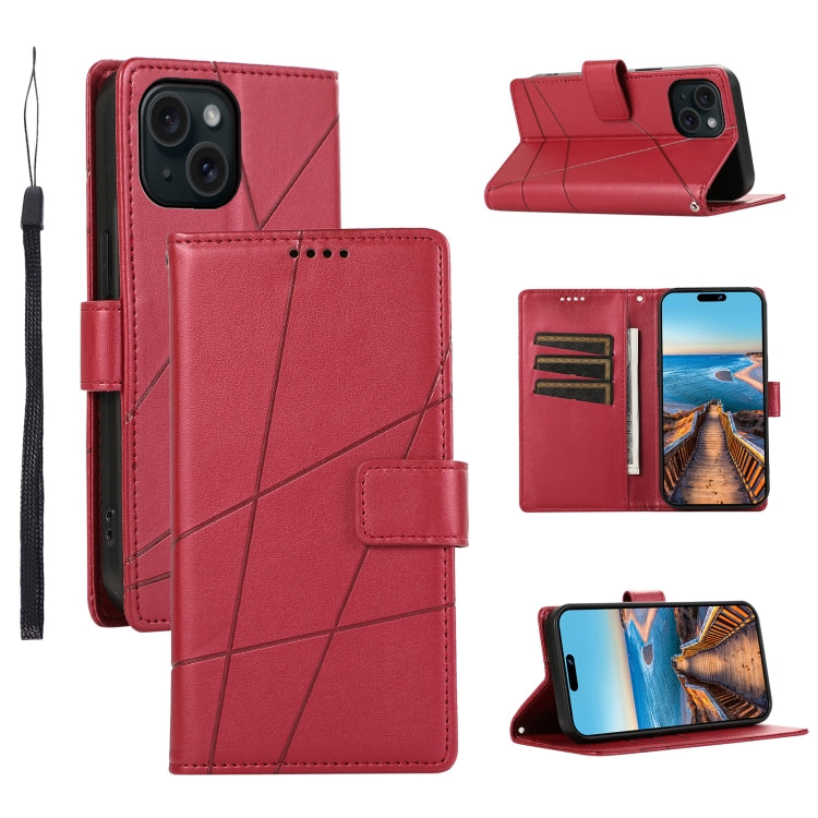 PU Genuine Leather Texture Embossed Line Phone Case