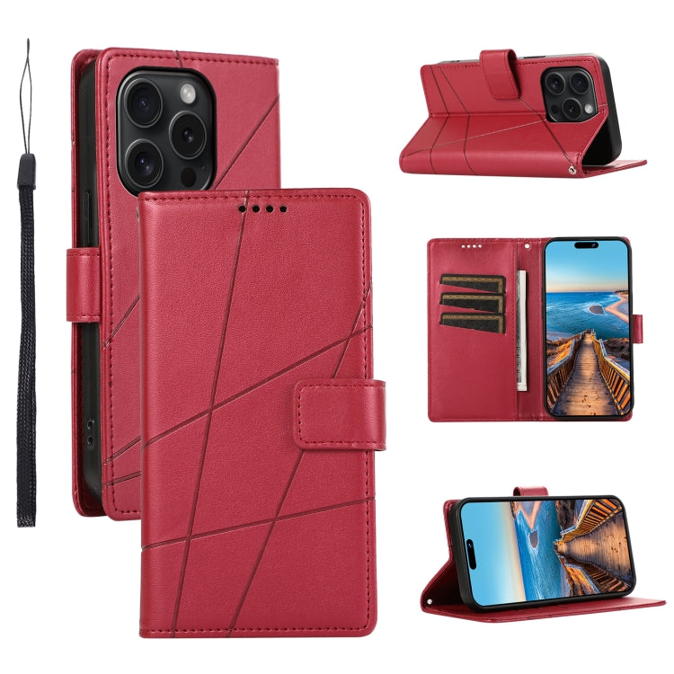 PU Genuine Leather Texture Embossed Line Phone Case
