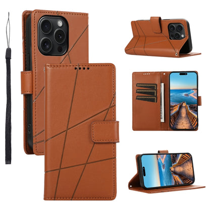 PU Genuine Leather Texture Embossed Line Phone Case