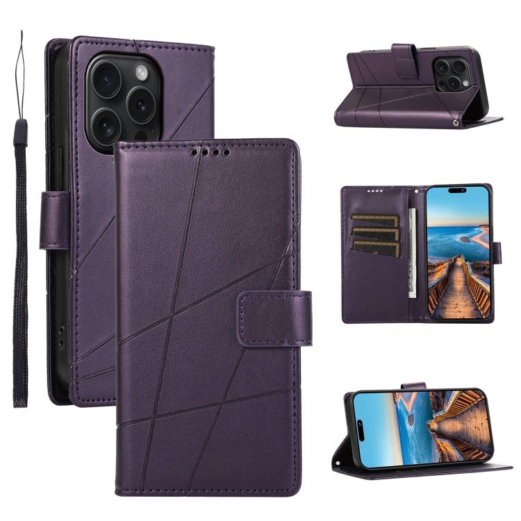 PU Genuine Leather Texture Embossed Line Phone Case