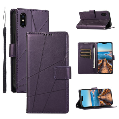 PU Genuine Leather Texture Embossed Line Phone Case