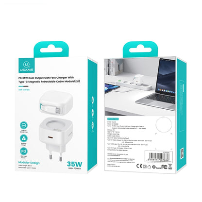 USAMS US-CC202 SMF Series PD35W Dual Type-C Port GaN Fast Charger, EU Plug