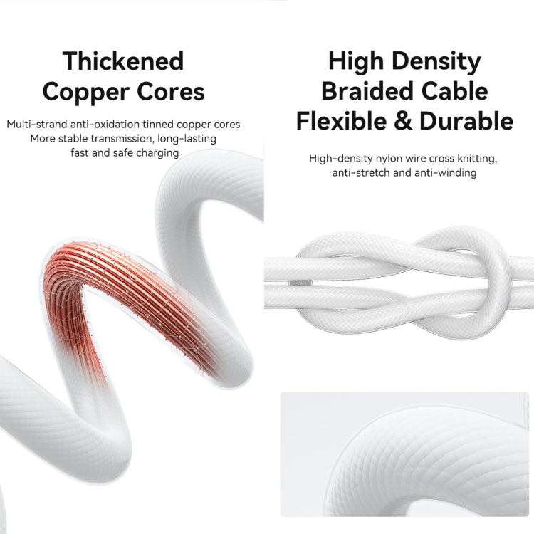 USAMS Type-C To 8 Pin Aluminum Alloy Clear LED 30W PD Fast Charge Data Cable, Length:1.2m��������...