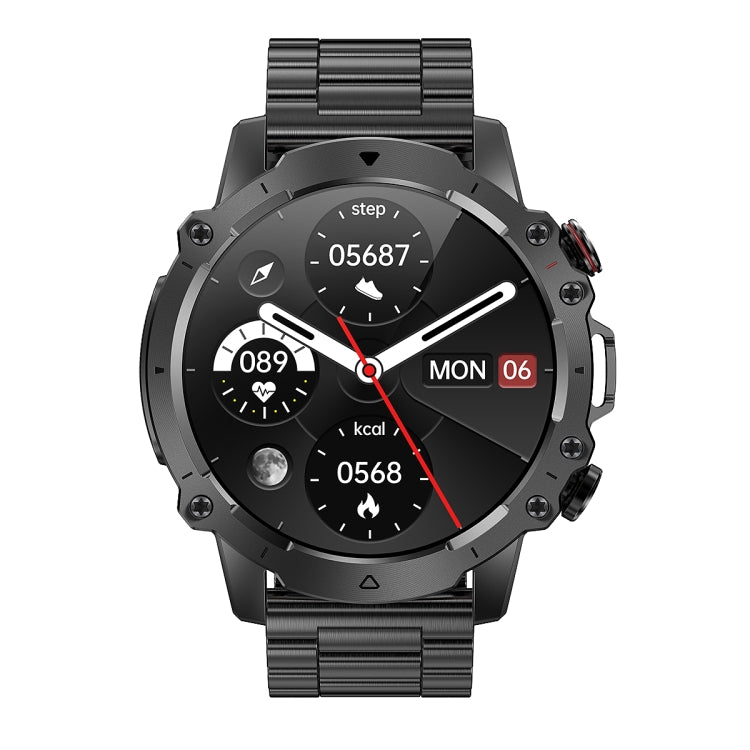AK56 IP67 BT5.1 1.43inch Smart Watch Support Voice Call / Health Monitoring, Pearl Steel Strap���...