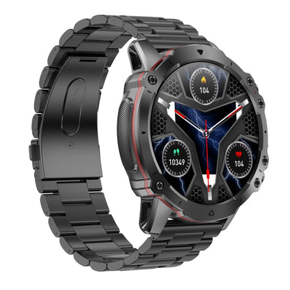 AK56 IP67 BT5.1 1.43inch Smart Watch Support Voice Call / Health Monitoring, Pearl Steel Strap���...
