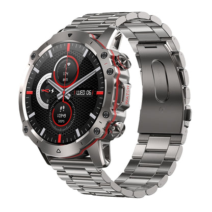 AK56 IP67 BT5.1 1.43inch Smart Watch Support Voice Call / Health Monitoring, Pearl Steel Strap���...