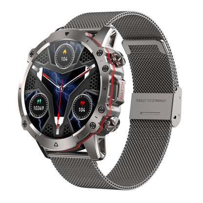 AK56 IP67 BT5.1 1.43inch Smart Watch Support Voice Call / Health Monitoring, Pearl Steel Strap���...