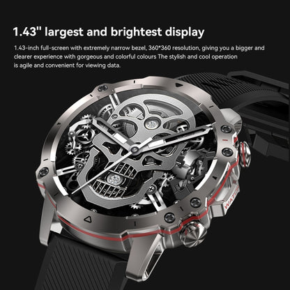AK56 IP67 BT5.1 1.43inch Smart Watch Support Voice Call / Health Monitoring, Pearl Steel Strap���...