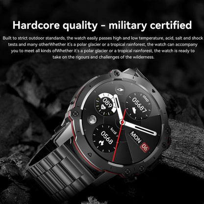 AK56 IP67 BT5.1 1.43inch Smart Watch Support Voice Call / Health Monitoring, Pearl Steel Strap���...