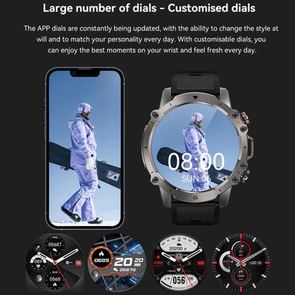AK56 IP67 BT5.1 1.43inch Smart Watch Support Voice Call / Health Monitoring, Pearl Steel Strap���...
