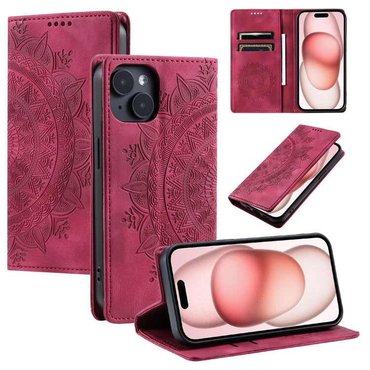 Totem Embossed Magnetic Leather Phone Case, For iPhone 16e, For iPhone 16 Pro Max, For iPhone 16 ...