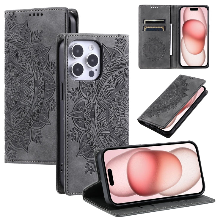 Totem Embossed Magnetic Leather Phone Case, For iPhone 16e, For iPhone 16 Pro Max, For iPhone 16 ...