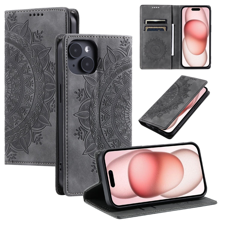 Totem Embossed Magnetic Leather Phone Case, For iPhone 16e, For iPhone 16 Pro Max, For iPhone 16 ...