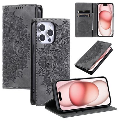 Totem Embossed Magnetic Leather Phone Case, For iPhone 16e, For iPhone 16 Pro Max, For iPhone 16 ...