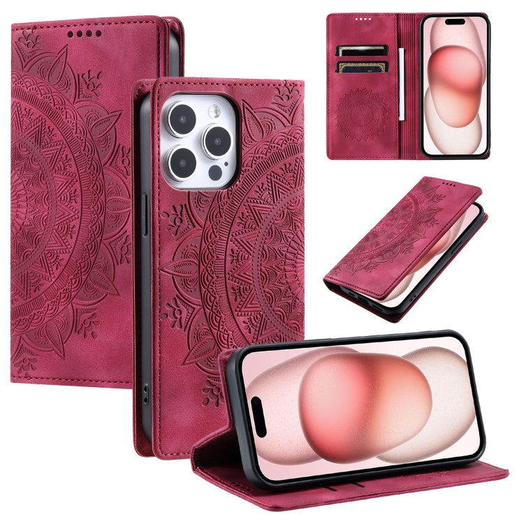 Totem Embossed Magnetic Leather Phone Case, For iPhone 16e, For iPhone 16 Pro Max, For iPhone 16 ...
