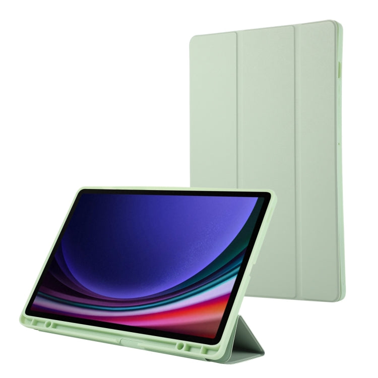 3-Fold Pure Color TPU Leather Tablet Case with Pen Slot, For Samsung Galaxy Tab  S10 FE / S9 FE��...