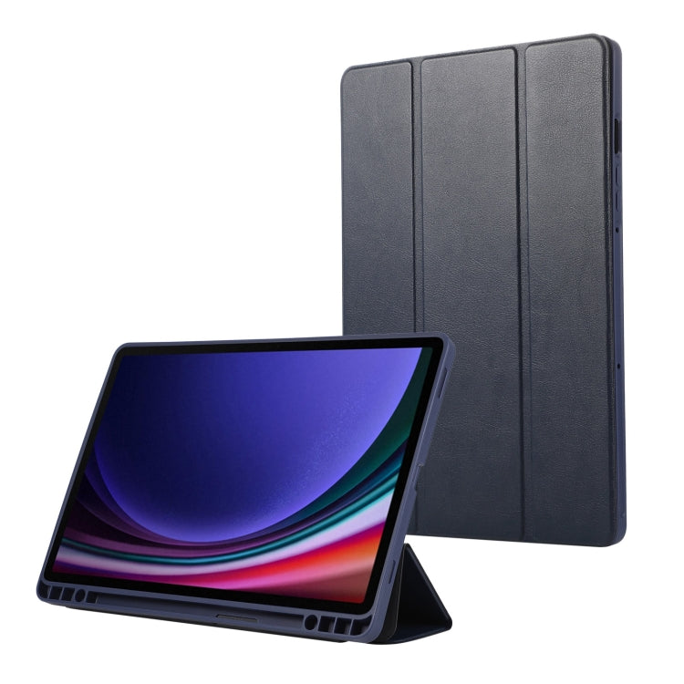 3-Fold Pure Color TPU Leather Tablet Case with Pen Slot, For Samsung Galaxy Tab  S10 FE / S9 FE��...