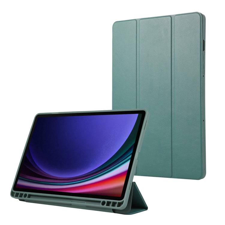 3-Fold Pure Color TPU Leather Tablet Case with Pen Slot, For Samsung Galaxy Tab  S10 FE / S9 FE��...