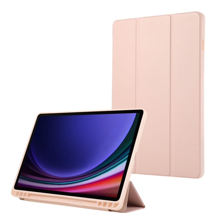 3-Fold Pure Color TPU Leather Tablet Case with Pen Slot, For Samsung Galaxy Tab  S10 FE / S9 FE��...