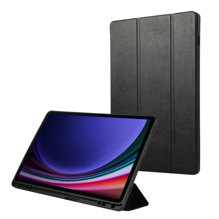 3-Fold Pure Color TPU Leather Tablet Case with Pen Slot, For Samsung Galaxy Tab  S10 FE / S9 FE��...