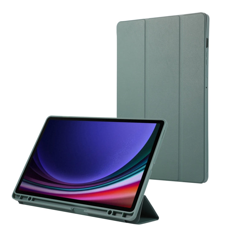 3-Fold Pure Color TPU Leather Tablet Case with Pen Slot, For Samsung Galaxy Tab  S10 FE / S9 FE��...