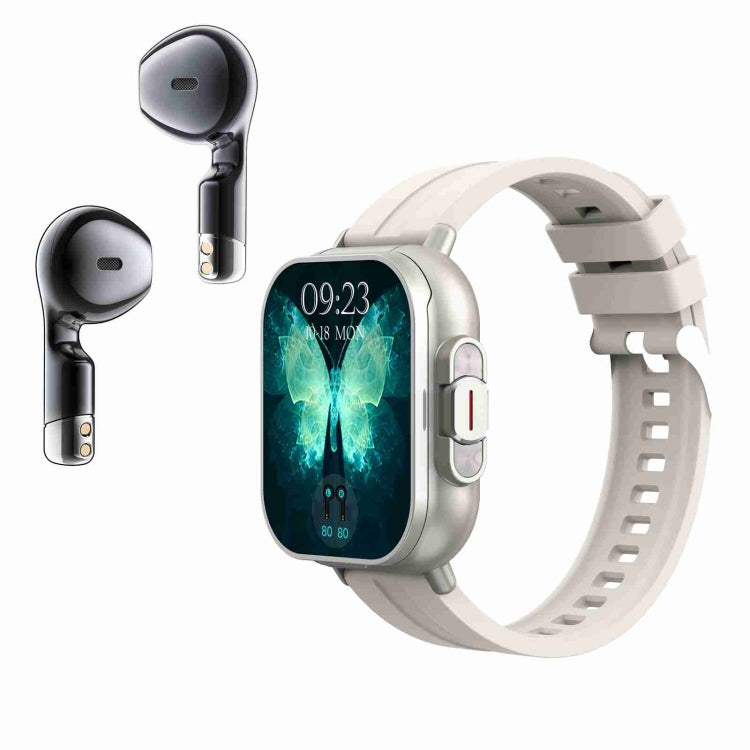 D8 2.01 inch 2 in 1 Bluetooth Earphone Silicone Band Smart Watch, Support Health Monitoring / NFC