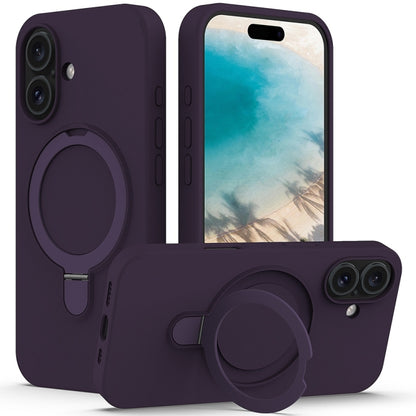 Liquid Silicone MagSafe Magnetic Phone Case with Ring Holder