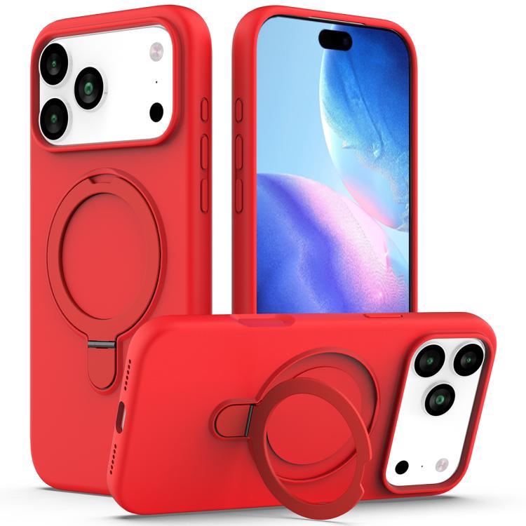 Liquid Silicone MagSafe Magnetic Phone Case with Ring Holder