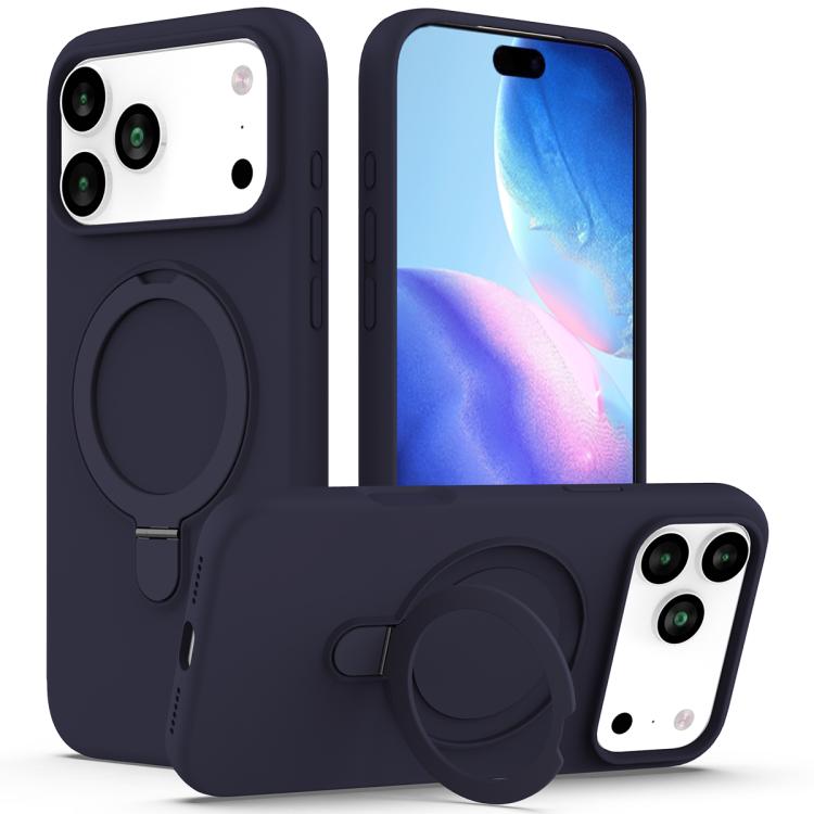 Liquid Silicone MagSafe Magnetic Phone Case with Ring Holder