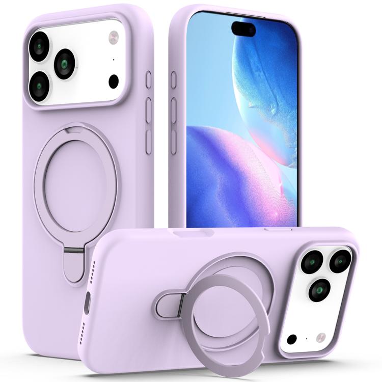 Liquid Silicone MagSafe Magnetic Phone Case with Ring Holder