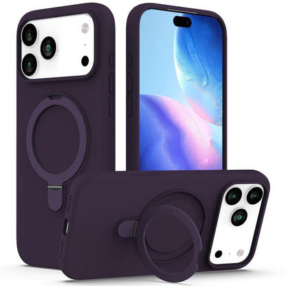 Liquid Silicone MagSafe Magnetic Phone Case with Ring Holder