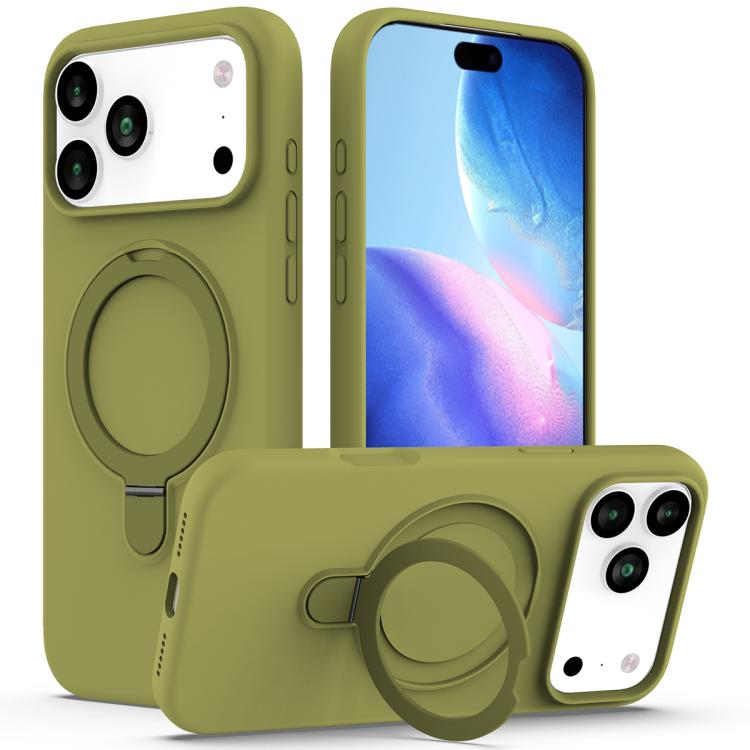 Liquid Silicone MagSafe Magnetic Phone Case with Ring Holder