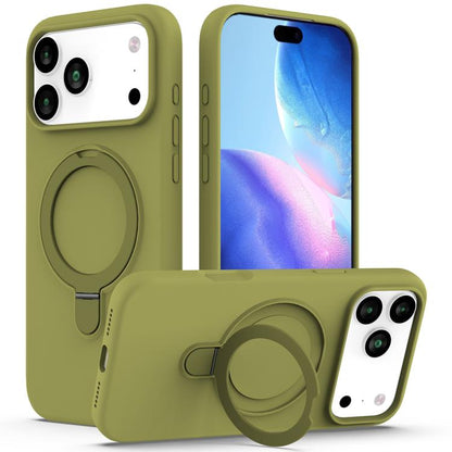 Liquid Silicone MagSafe Magnetic Phone Case with Ring Holder