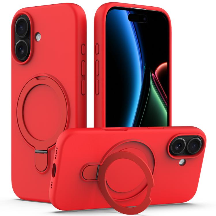 Liquid Silicone MagSafe Magnetic Phone Case with Ring Holder