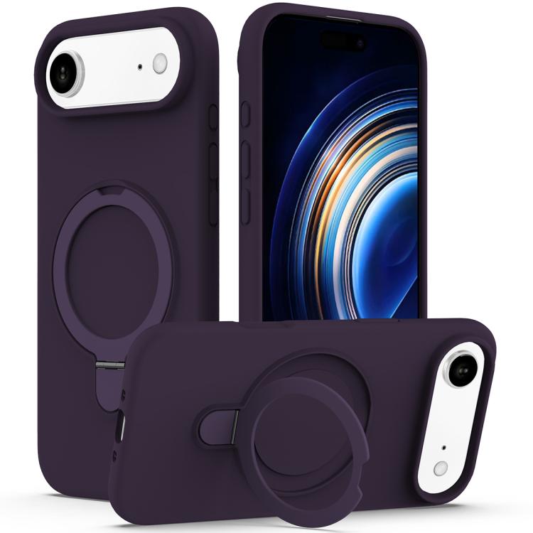Liquid Silicone MagSafe Magnetic Phone Case with Ring Holder