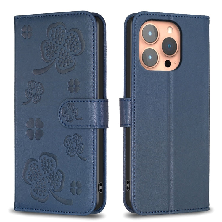 Four-leaf Embossed Leather Phone Case